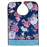 ROSENICE 大人 防水食事ビブ よだれかけ 衣類プロテクター 障害援助エプロン (ハイビスカス)