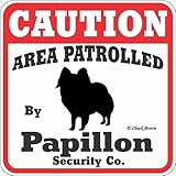 CAUTION AREA PATROLLED By Papillion Security Co. サインボード：パピヨン 注意 警戒中 セキュリティ 看板 Made in U.S.A [並行輸入品]