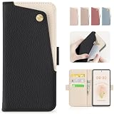 CASSYOOK 適用 Google Pixel 7a ケース 手帳型 可愛い Pixel7a 手帳型ケース グーグル ピクセル 7a ケース手帳型 かわいい カード収納 横置き機能 財布型 全面保護 衝撃吸収 Pixel 7a スタンド機 能付き Google Pixel 7a 携帯ケース シンプル おしゃれ バイカラー（ブラック）