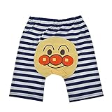 アンパンマン ハーフパンツ ボーダー5分丈 モンキーパンツ キッズ 女の子 男の子 ガールズ ボーイズ fo-sa4551 95cm ネイビー