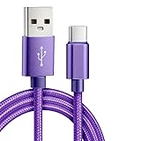 タイプc ケーブル usb Type C ケーブル タイプ C iPhone 17充電 usb c USB 2A 急速充電 データ転送 絡まない モバイルバッテリー 高耐久 (パープル, 1m)