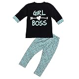 Cutelove　トップス+パンツ2点セット　Tシャツ　シャツ　プリントトップス　ロングパンツ　長袖　ロングスリーブ　女の子　ガールズ　幼児　ベビー　赤ちゃん　キッズ　春　秋　コットン　可愛い　カコイ