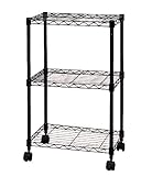 アイリスオーヤマ メタルラック カラーメタルシリーズ ポール径19mm カラーメタルラック 3段 幅44.5×奥行32.5×高さ72㎝ ブラック キャスター付 CBM-44073