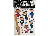 bulk buys Graduation Rub-On Transfers, Black/Brown/Yellow/Green/Blue/Red [並行輸入品]