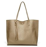 (ガラーボ) GALARVO レザーバッグ バッグ トートバッグ レディース 大容量 合皮 通勤 通学 学校 マザーズバッグ (ゴールド)