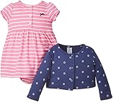 カーターズ carter's アパレル basic line ワンピース カーディガン セット ピンク ホワイト ボーダー ネイビー フラワー 綿 121D212 【並行輸入品】 6ヶ月