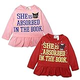 (ピンク/95cm)ベビー服 女の子 Tシャツ 長袖 裾フリル スナップボタン付き ロゴプリント 女児 ベビー