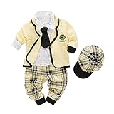 AvaCostumeベビーボーイロングスリーブ服セット幼児用スーツ4個 12M