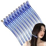 ダッカール ヘアクリップ プロ用 10本 ブルー 6カラー ワニクリップ ヘアピン 前髪 髪留め NYANDELMO ND-0168-R07-BU10