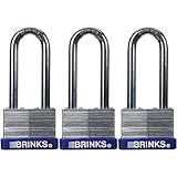 Brinks 172 – 44302 44 mmラミネートスチール南京錠with 2 – 3 / 8 "シャックル、3パック