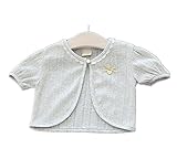 Candykids ガールズ女の子 ボレロ カーディガン　半袖 子供 女の子 用　ホワイト ピンク 薄手 柔らか カーデ 女の子 フォーマルキッズ フォーマル ドレス 可愛い発表会 入園式 結婚式 パ
