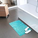 ruihomeぺブルデザイン滑り止めバスマットwith Suctionグリップ子供大人、17 x 28 " – ブルー 17" x 28" ブルー