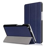 SoftBank Lenovo TAB 4 ケース【Trocent】 Lenovo TAB4 SoftBank 701LV と Y!mobile 702LV 10.1インチ タブレット ケース 三つ折 スタンド機能付き 超薄型 落下防止 衝撃吸収 PUレザーカバー (ブルー)