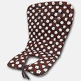 綿100％　マルチに使える やわらか　ベビーカー　クッション (ブラウンフラワー)