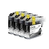 Brother(ブラザー)用 LC111BK ブラック 互換インク カートリッジ 4本セット 4BK【安心三年/残量検知/大容量タイプ】