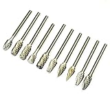 超硬バー　カッター タングステンバー リューター ビッ ダイ　グラインダドレ　ミル　ドリルビット 3mm 切削 研磨　樹脂切削用　10本セット (ダブル刃)