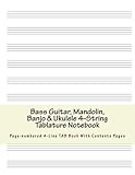 Bass Guitar, Mandolin, Banjo & Ukulele 4-String Tablature Notebook: Page-Numbered 4-Line Tab Book with Contents Pages