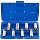 Neiko 01140A Drive Jumbo Hex Bit 8 Piece SAE & Metric Socket Set, 1/2 by Neiko