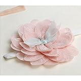 Sherry 【二つセット】2015年新品♪赤ちゃんもオシャレに♪ ベビー キッズ ヘアバンド レース　可愛いお花 (ピンク)