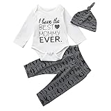 (プタス)Putars ベビー服 子供服 上下セット ロンパース 男の子 長袖 髭柄 I HAVE THE BEST MOM EVER 可愛い 秋 冬 新生児 歩行服 出産お祝い 記念日 プレゼント 