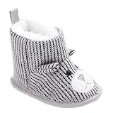 幼児 キッズ ニット ブーツ 防寒 ベビー スノーブーツ ルームシューズ 子供靴 綿毛入り 保温 (12cm, はいいろ)