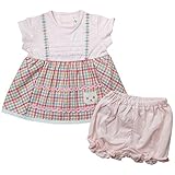 《初夏盛夏対応》(日本製) Pample Mousse(パンプルムース) 先染め格子&針抜き天竺ネコAPミルキースーツ 90cm /PK NO.DP-72452