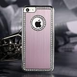 Champion Quality Apple Iphone 6/6s Deluxe Pink brushed aluminum diamond case bling cover for Apple I