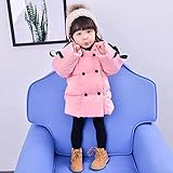 Pojour ベビー服 女の子コート 可愛いリボン付き袖 子供服 防寒 冬 レジャーダウンコットンコート おしゃれ 暖かい 厚手 綿 ベビールームウェア 普段着 カジュアル オシャレ 保温 防寒対策