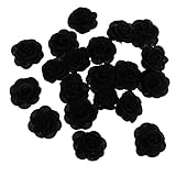 SM SunniMix 高品質　美しい　人工ローズフラワーヘッド　シルク　20個　DIY　工芸品　結婚式　装飾花　多色選べる　 - ブラック