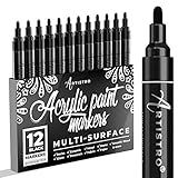 ARTISTRO ブルーアクリルペイントペン 2本 ロックセラミック木製ガラス 金属生地 プラスチック用 - 0.7mm メタリックペイントマーカー スクラップブック DIY クラフト アートプロジェクトに最適