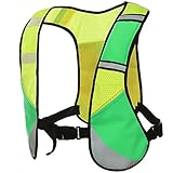 （Island Puppy） スタイリッシュ 反射 ベスト 自転車 ジョギング スマホ ポケット ナイトライド (グリーン)
