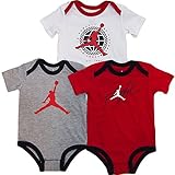NIKE(ナイキ)エア・ジョーダン 赤xグレーx白AIR JORDANジャンプマン半袖ボディスーツ3枚セット (9-12months（身長約75-80cm）) [並行輸入品]