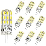Sanniu 10-Pcs G4 Base LED Light Bulbs DC 12V 1.6W 24 LED Halogen Incandescent Replacement Warm White