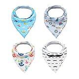 ALVABABY 赤ちゃん ビブ 三角 よだれかけ スナップ サイズ調整可能 4枚セット SH02-PC-JP