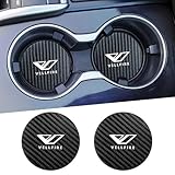 ヴェルファイア ノンスリップ コースター, グッズ, VELLFIRE カスタム アクセサリー 20系 30系 前期 後期 内装パーツ, カードリンクホルダー用 カップマット, レザー 直径68mm 2枚入 滑り止め、防水、防汚性 便利なカー用品 (For ヴェルファイア)