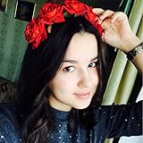 Weryn（TM）フラワーガーランド女の子帽子ヘアクリップカチューシャビーチウェディングの花輪ヘッドピースヘアアクセサリー写真プロップIC678647
