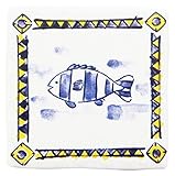 97mm角 デザインタイル 絵タイル ハッピィータイル ET-002　魚