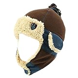 コーヒー - 冬のベビーキッズ暖かいイヤーマフ帽子スカーフぬいぐるみフライトベストギフトキャップ