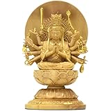 海宇工芸(kaiu art) 小仏-【准胝観音菩薩】 柘植（ツゲ） 金泥仕様 ※桐箱入り