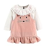 Cutelove　ニットシャツ+吊りスカート2点セット　ニットウェア　ネズミ柄　ロングスリーブ　長袖　吊りワンピース　綿　女の子　ベビー　ガールズ　赤ちゃん　幼児　春　秋　可愛い　ファッション　素敵　