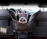 besploreカーシートストレージメッシュバッグ、車キャリーバッグ、多機能吊り下げバッグ、ブラック。