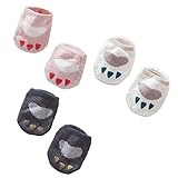 赤ちゃん　キッズ　ベビー　ソックス ショートソック　床靴下 暖かい　ふわふわ　春秋冬 滑り止め 新生児 お祝い 出産祝い ムール用 柔らかい　可愛い　デザイン （6足セット）　ピンク　ホワイト　グレー