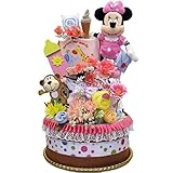 おむつケーキ 女の子 ディズニー ミニー マウス パンパース(S) ６１枚３段 出産祝い ダイパーケーキ 内祝い