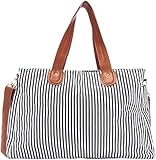 Diaper Tote by Elibag - Large Weekender Tote Cute French Stripe Baby Diaper Bag Organizer [並行輸入品]