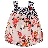 Bonnie Jean Baby Girlsコーラルローズブラックドットストライプ印刷Onesieドレス0 – 24 m カラー: ブラウン