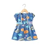 ベビー服 女の子 子供服 Pojour ワンピース 夏 デニムドレス プリンセスドレス 子供ギフト 通気 綿 90m
