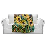 ブランケットウルトラソフトFuzzy 4サイズ！DIANOCHEデザインからby Karen Tarlton Sunflower Sunshine Home Decor Unique Designer