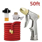 拡張可能なガーデンホース50ft洗剤容器付きガーデン灌漑のための調整可能なスプレーモード車の洗濯ウィンドウストリートクリーニング
