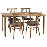 暮らしのデザイン 飛騨・天然木ダイニングオーク材5点セット チェア座面ベージュクッション