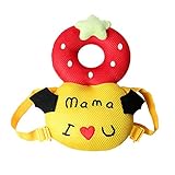 ベビーヘッドガード 赤ちゃん てんとう防止 リュック あたま ガードごっつん防止 セーフティー キッズ 怪我防止 メッシュ 可愛い 適用年齢6ヶ月～24ヶ月 出産祝い (イチゴ, 34 x 18)